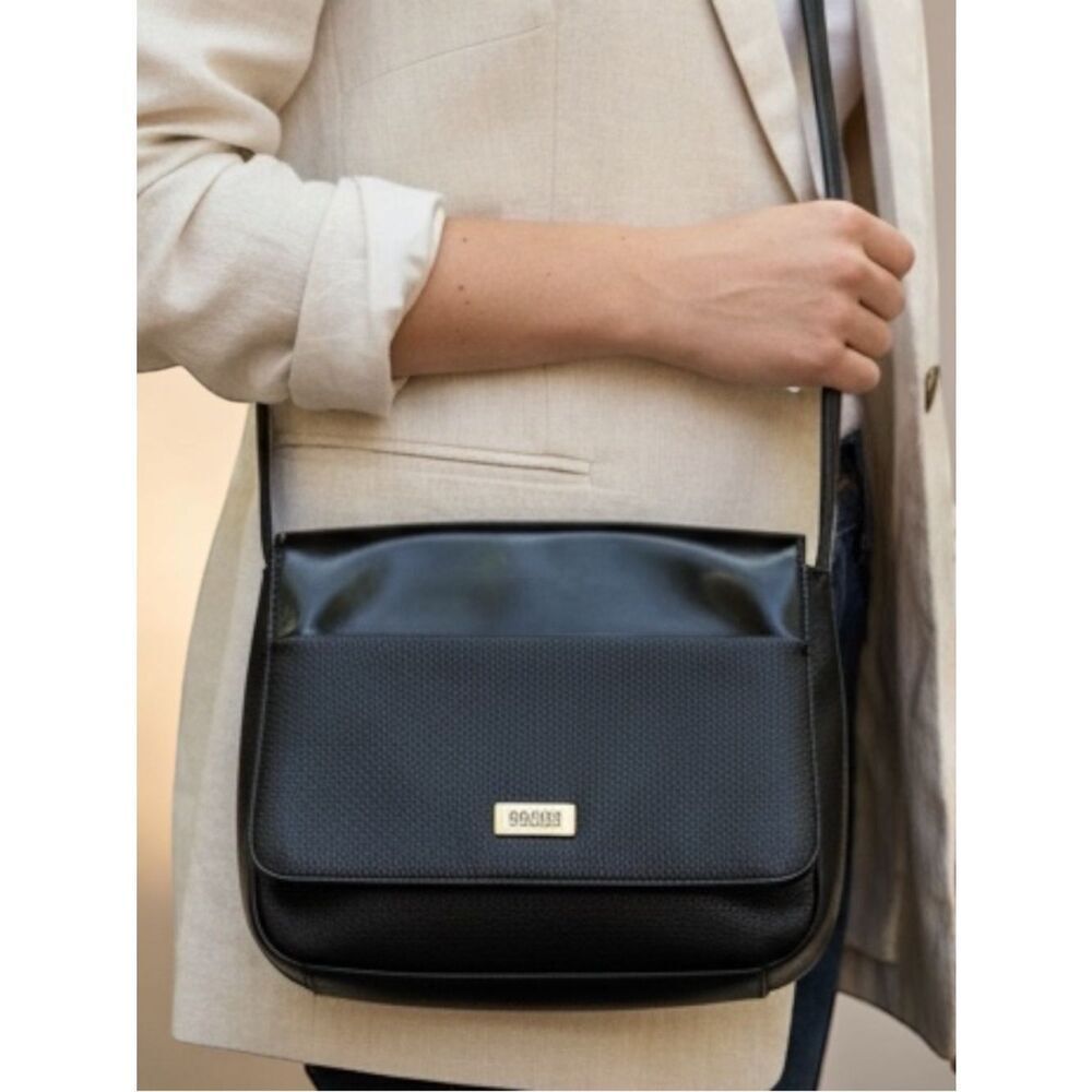 Crazy Horse Vegan Leather and Vinyl Crossbody Bag